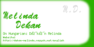 melinda dekan business card